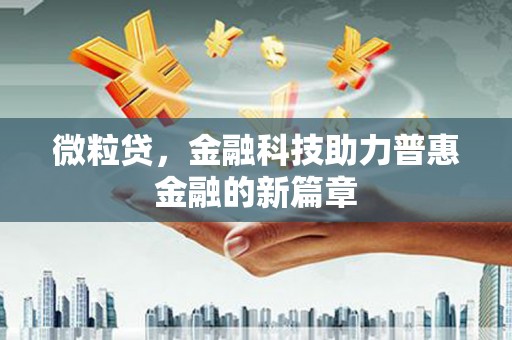 乐东微粒贷，金融科技助力普惠金融的新篇章