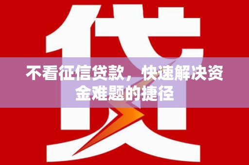 乐东不看征信贷款，快速解决资金难题的捷径