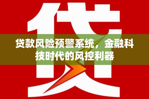 乐东贷款风险预警系统，金融科技时代的风控利器