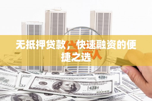 乐东无抵押贷款，快速融资的便捷之选