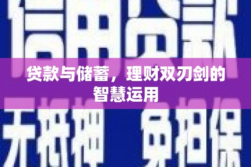 乐东贷款与储蓄，理财双刃剑的智慧运用