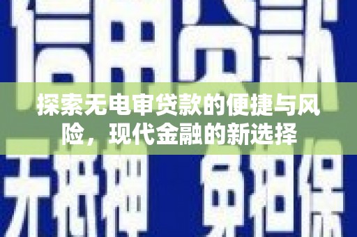 乐东探索无电审贷款的便捷与风险，现代金融的新选择