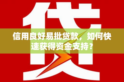 乐东信用良好易批贷款，如何快速获得资金支持？