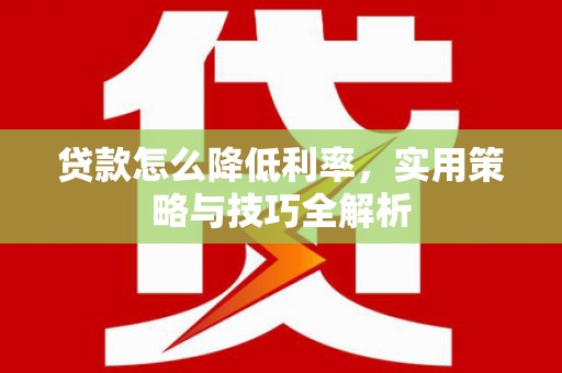 乐东贷款怎么降低利率，实用策略与技巧全解析