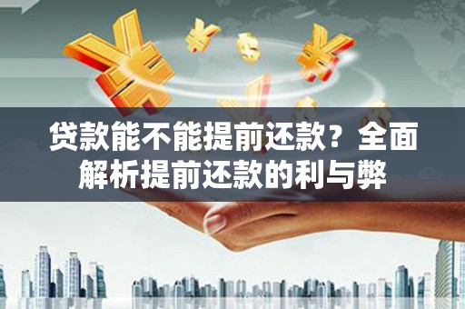 乐东贷款能不能提前还款？全面解析提前还款的利与弊