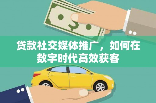 乐东贷款社交媒体推广，如何在数字时代高效获客