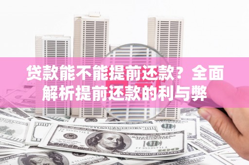 乐东贷款能不能提前还款？全面解析提前还款的利与弊