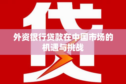 乐东外资银行贷款在中国市场的机遇与挑战