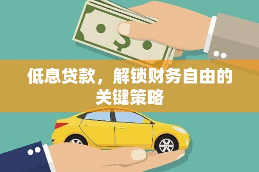 乐东低息贷款，解锁财务自由的关键策略