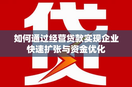 乐东如何通过经营贷款实现企业快速扩张与资金优化