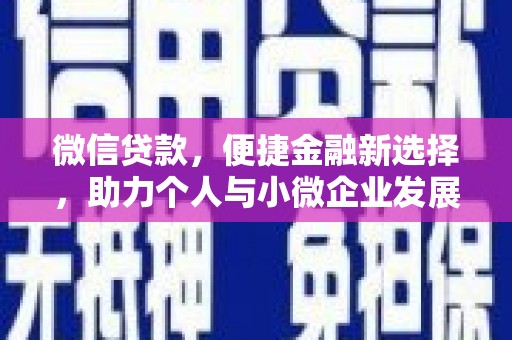 乐东微信贷款，便捷金融新选择，助力个人与小微企业发展