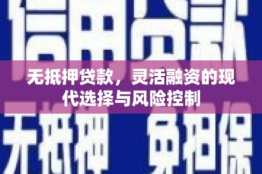 乐东无抵押贷款，灵活融资的现代选择与风险控制
