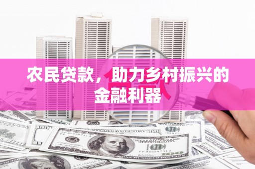 乐东农民贷款，助力乡村振兴的金融利器