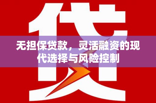 乐东无担保贷款，灵活融资的现代选择与风险控制