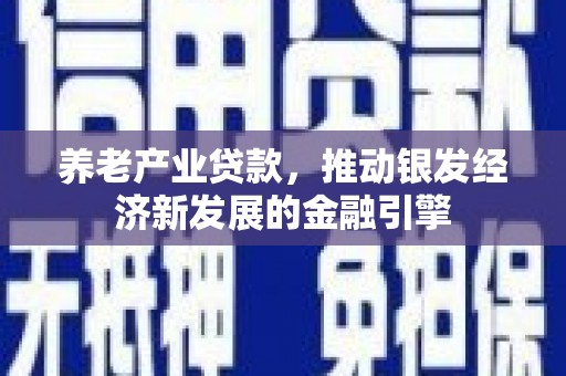 乐东养老产业贷款，推动银发经济新发展的金融引擎