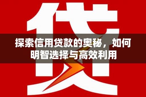 乐东探索信用贷款的奥秘，如何明智选择与高效利用
