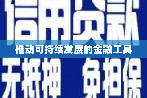 乐东推动可持续发展的金融工具