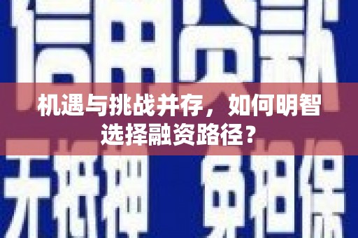乐东机遇与挑战并存，如何明智选择融资路径？