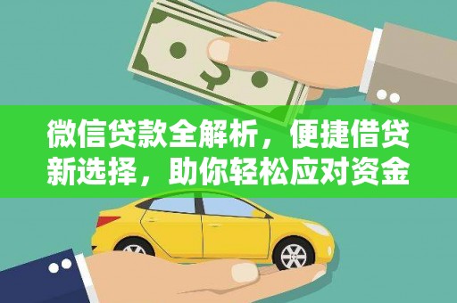 乐东微信贷款全解析，便捷借贷新选择，助你轻松应对资金需求